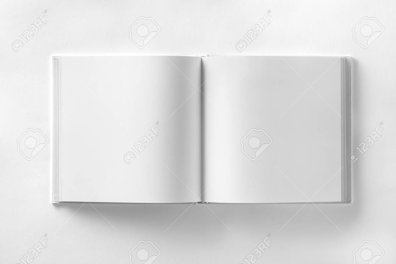 Download Mockup Of Opened Blank Square Book At White Design Paper Background Stock Photo Picture And Royalty Free Image Image 96830910