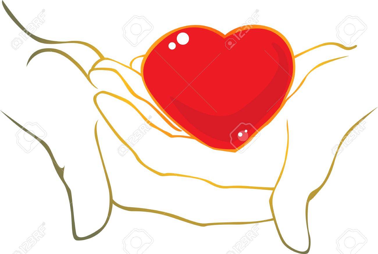 Red Beating Heart Lies In The Hands Of A Man Royalty Free Cliparts Vectors And Stock Illustration Image 21087554