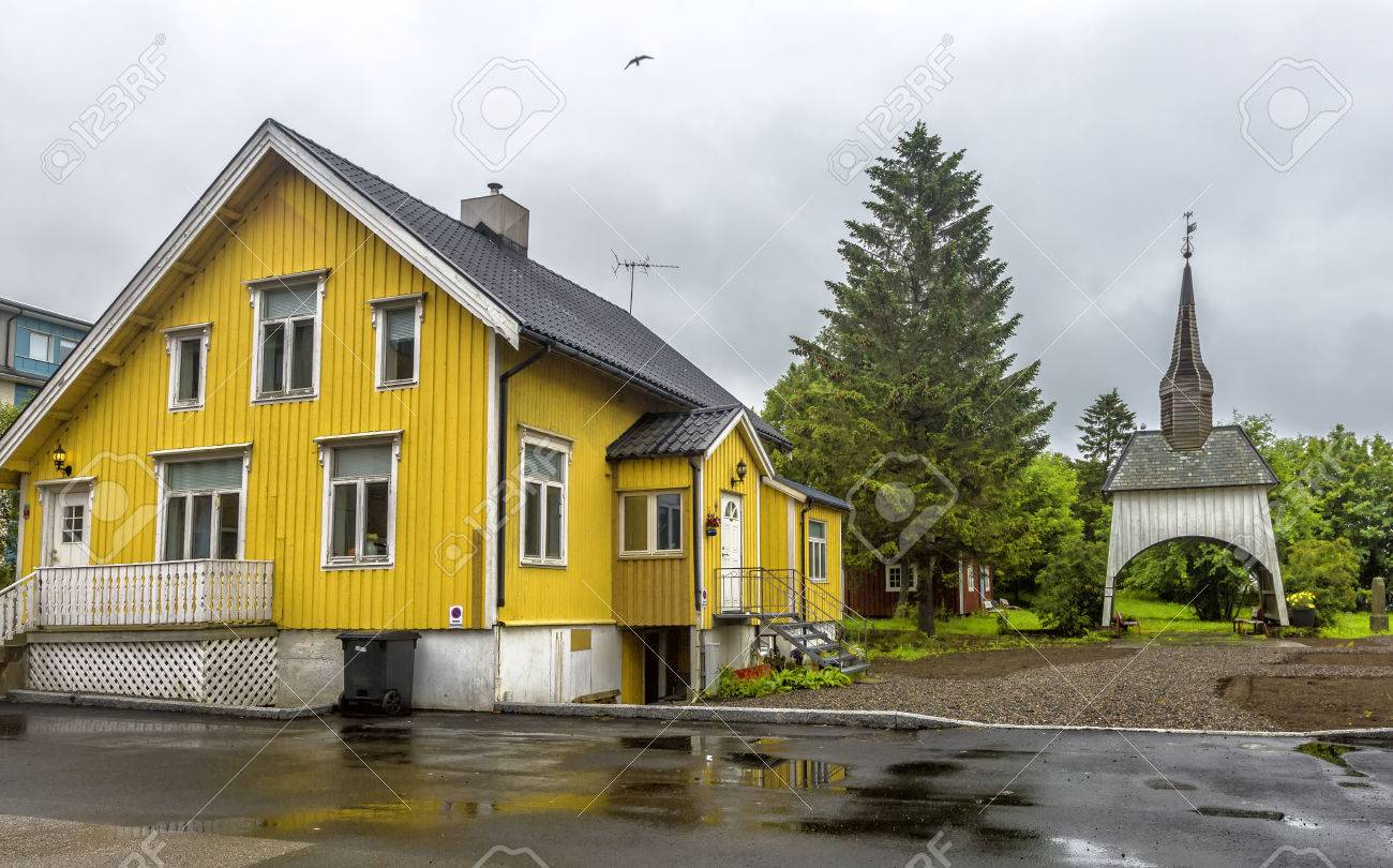 View Of Typical Norwegian Houses In Sortland Sortland Is A Town Stock Photo Picture And Royalty Free Image Image 83641278