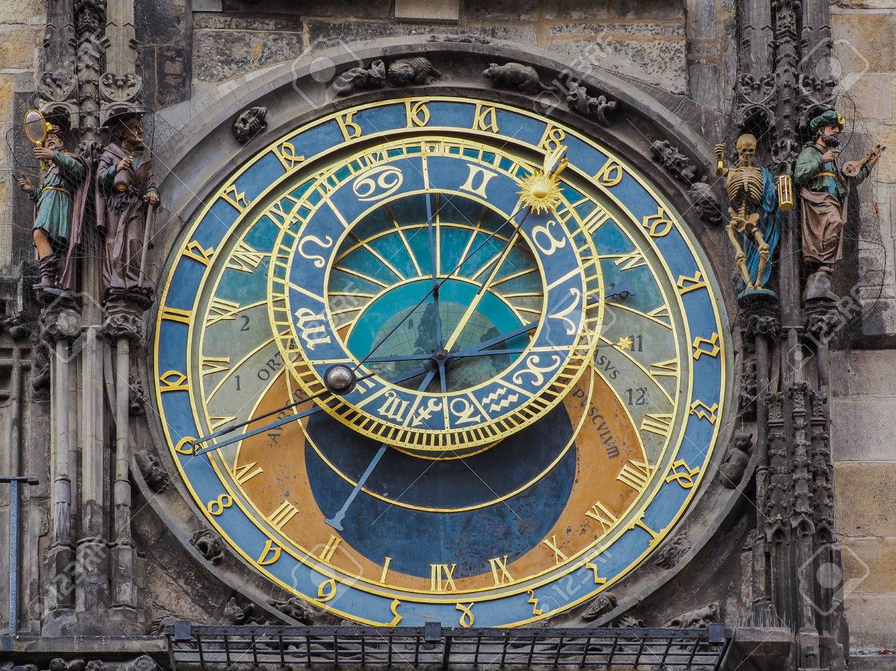 Gros Plan De L Horloge Astronomique A La Mairie De Prague Republique Tcheque Banque D Images Et Photos Libres De Droits Image
