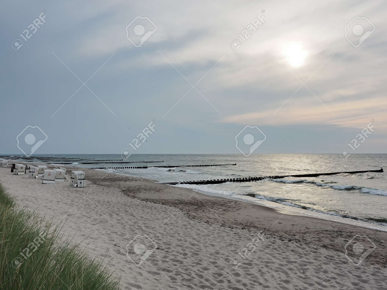Beach at the Baltic Sea near to Ahrenshoop, Mecklenburg-Western Pomerania, at evening - 155472880 Beach at the Baltic Sea near to Ahrenshoop, Mecklenburg-Western Pomerania, at evening - 155472880