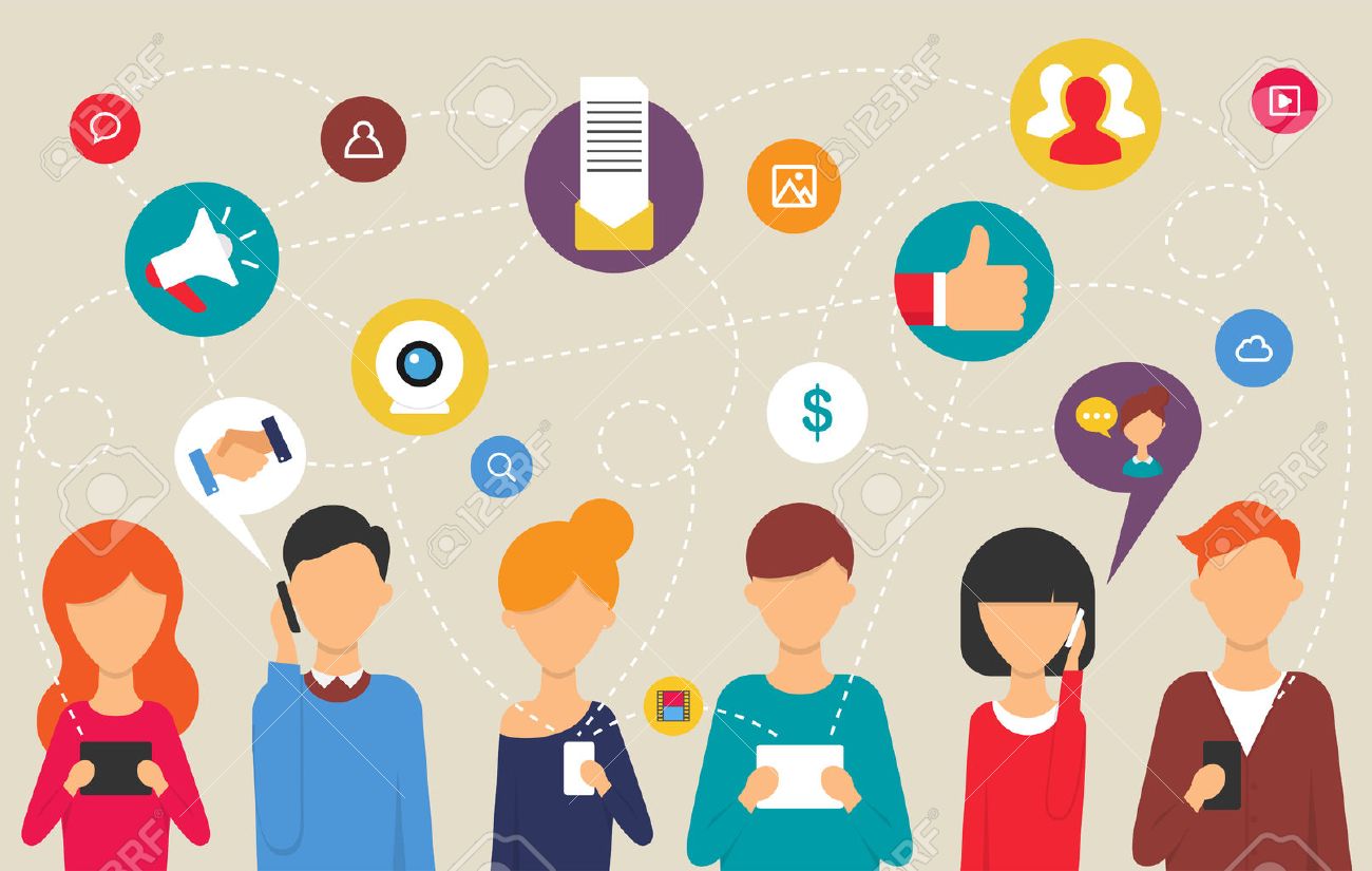 Social network and teamwork concept for web and infographic. Flat design style modern vector illustration for web - 35252634 Social network and teamwork concept for web and infographic. Flat design style modern vector illustration for web - 35252634