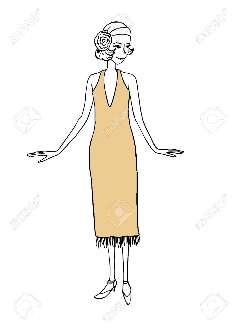 女の子のヴィンテージのイラストのイラスト素材 ベクタ Image