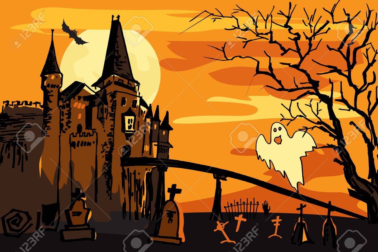 RÃ©sultat de recherche d'images pour "halloween paysages avec  fantomes pinterest"