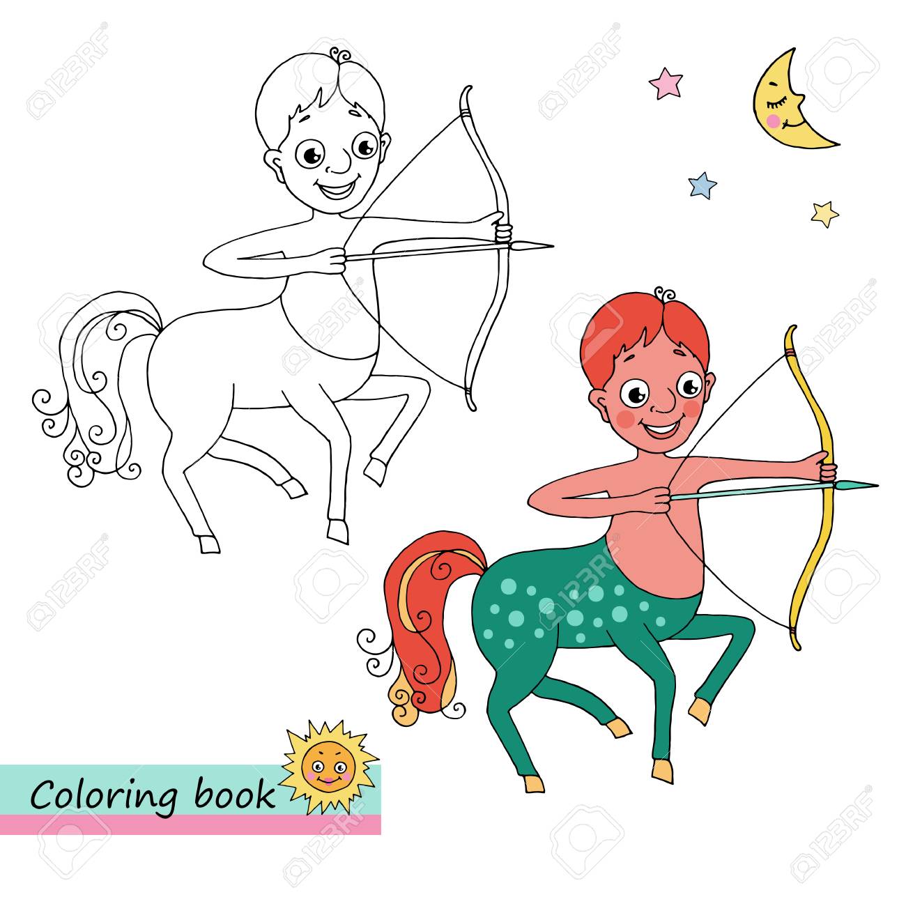 Zodiac Sign Sagittarius Vector Illustration Of Cute Mythological Royalty Free Cliparts Vectors And Stock Illustration Image 93165862