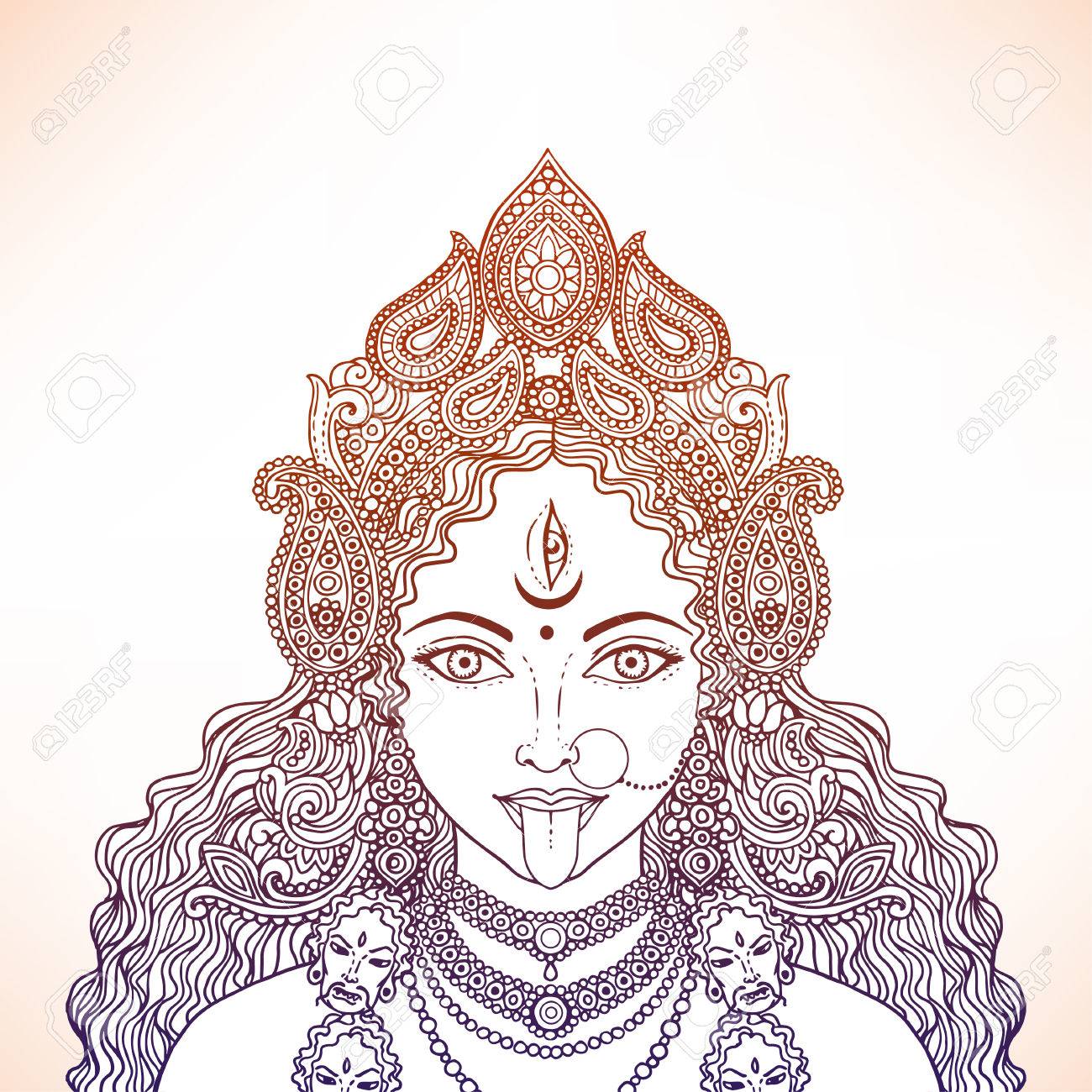 インドのヒンディー語の女神カーリー ベクトルの図 のイラスト素材 ベクタ Image 57161302