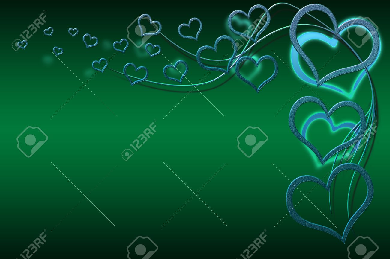 valentines day background for your designs with turquoise hearts swirls designs