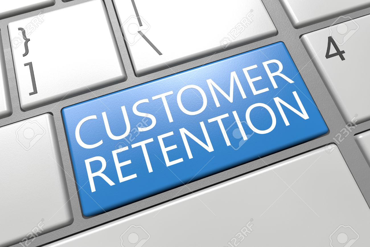 Customer Retention - keyboard 3d render illustration with word on blue key - 32214716 Customer Retention - keyboard 3d render illustration with word on blue key - 32214716