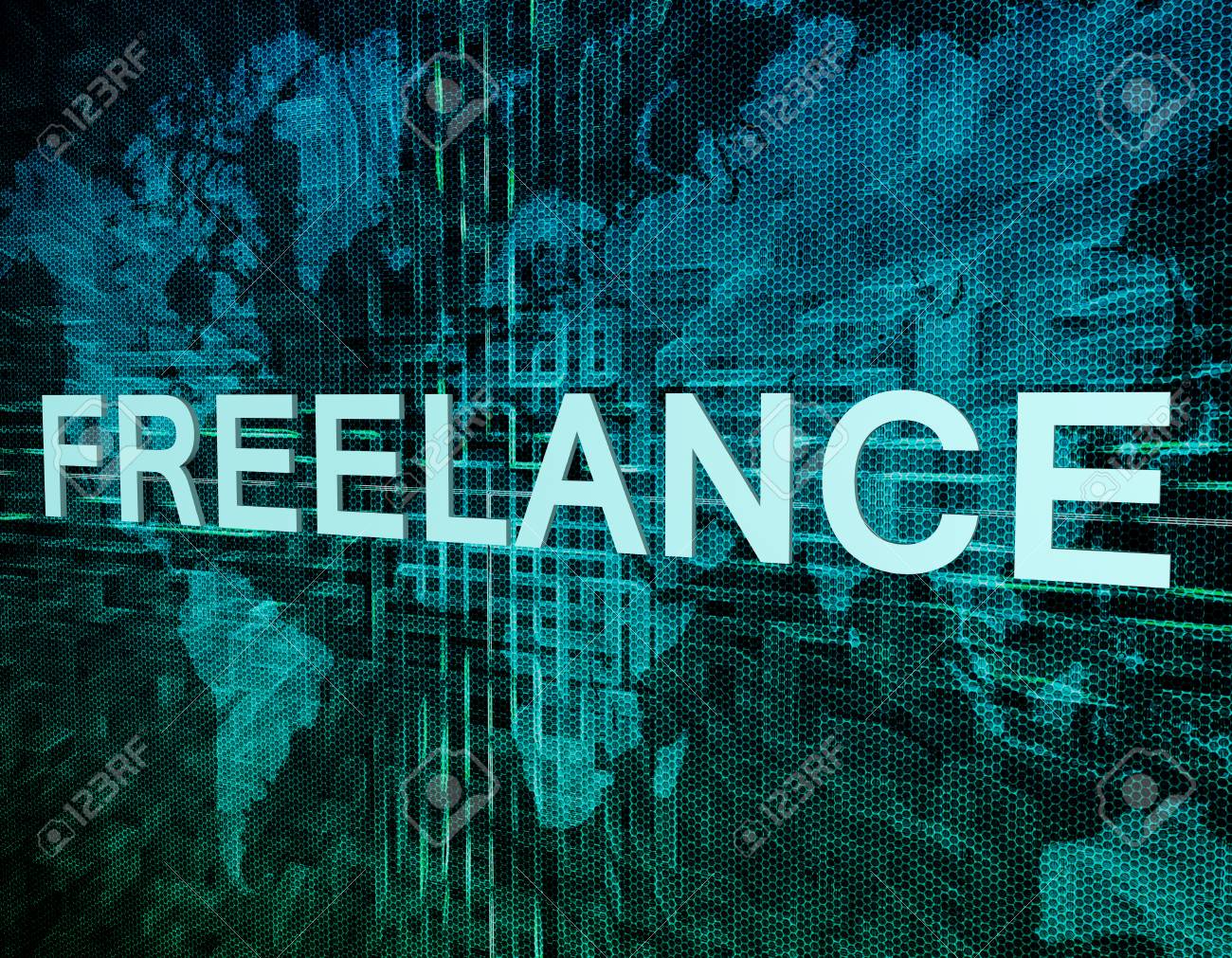 緑のデジタル世界地図背景にフリー テキストの概念 の写真素材 画像素材 Image