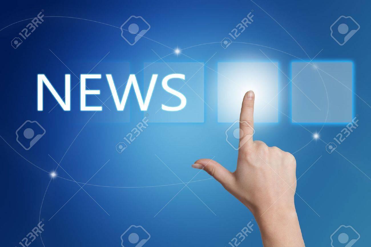 News - hand pressing button on interface with blue background. - 50678819 News - hand pressing button on interface with blue background. - 50678819
