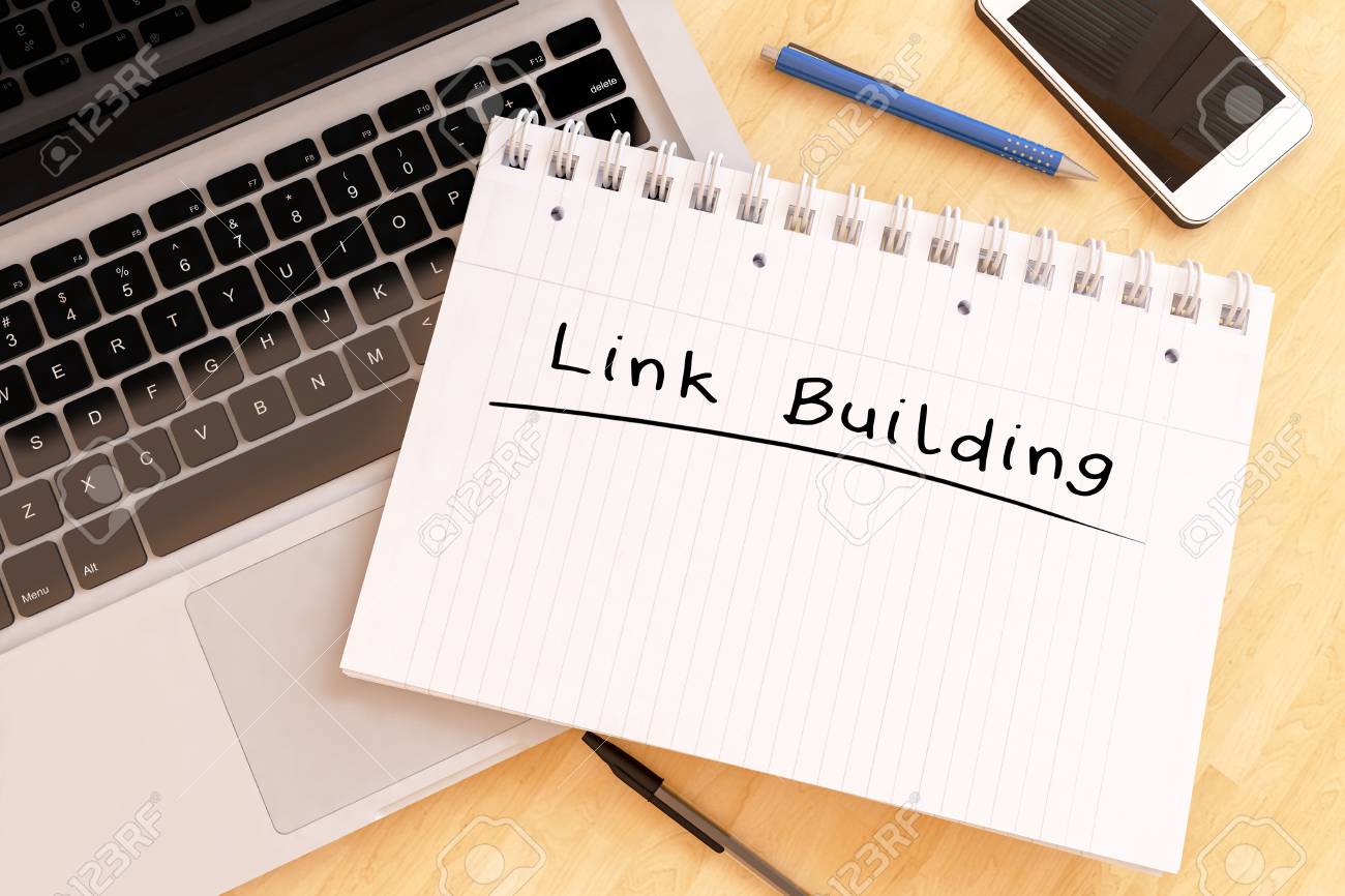 Link Building - handwritten text in a notebook on a desk - 3d render illustration. - 59945021 Link Building - handwritten text in a notebook on a desk - 3d render illustration. - 59945021