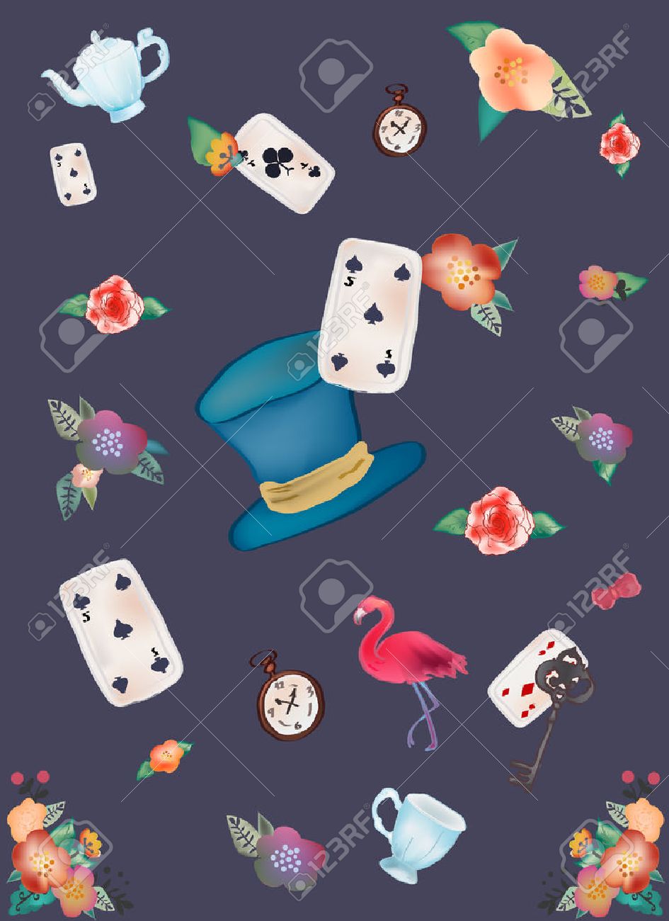 パターン不思議の国のアリスのイラスト素材 ベクタ Image