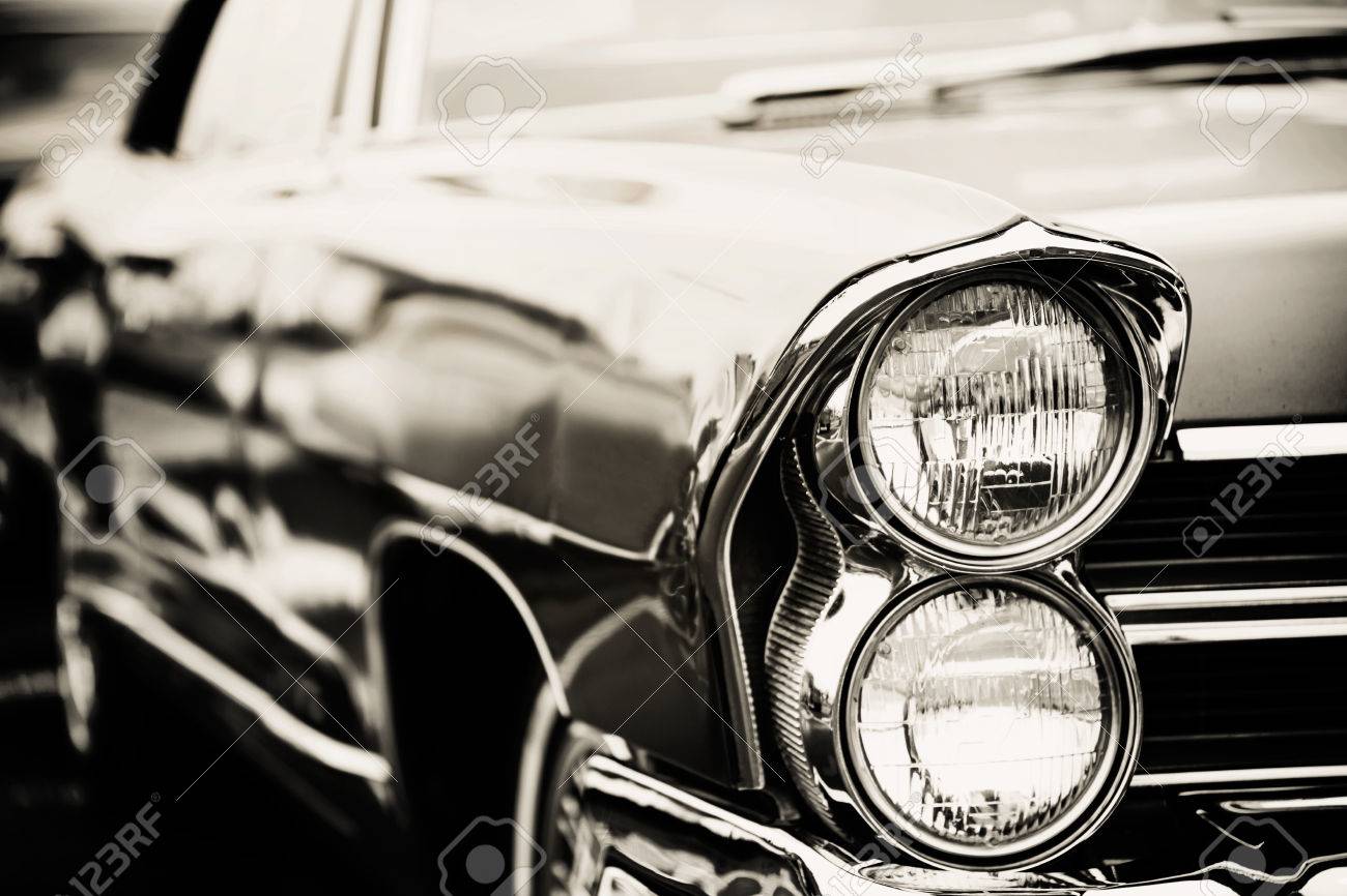 Classic Car With Close Up On Headlights Stock Photo Picture And Royalty Free Image Image 52533803