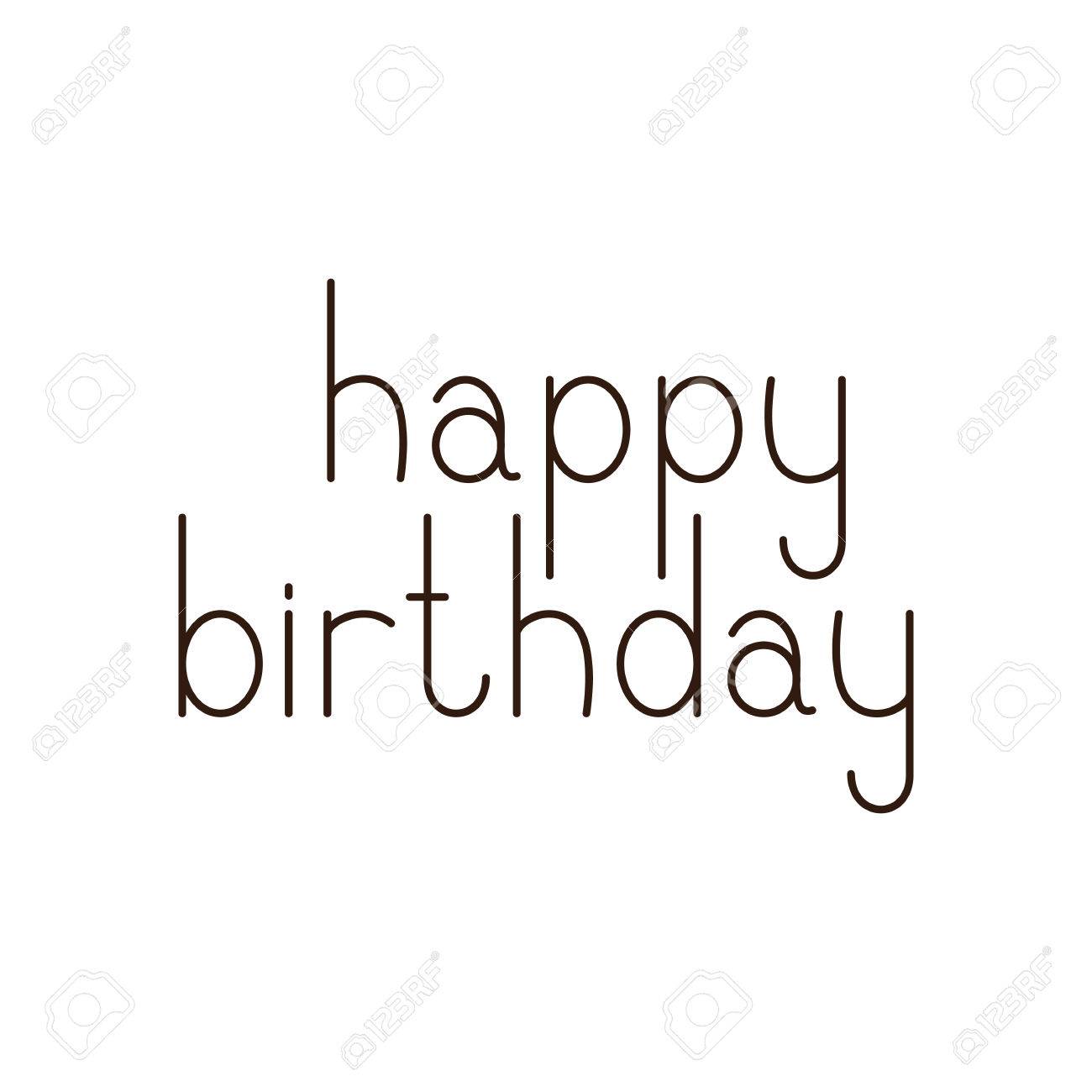 Brown Colored Happy Birthday Lettering In English Isolated On White Background Royalty Free Cliparts Vectors And Stock Illustration Image