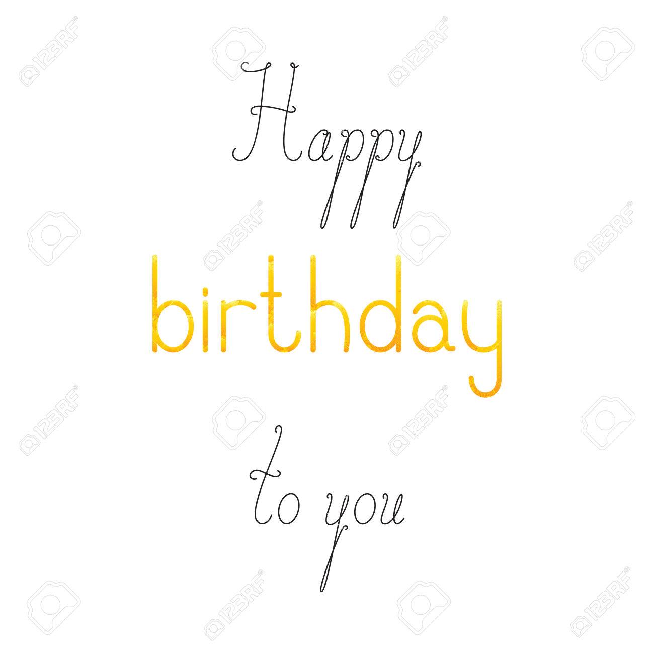happy birthday to you lettering in english isolated on white