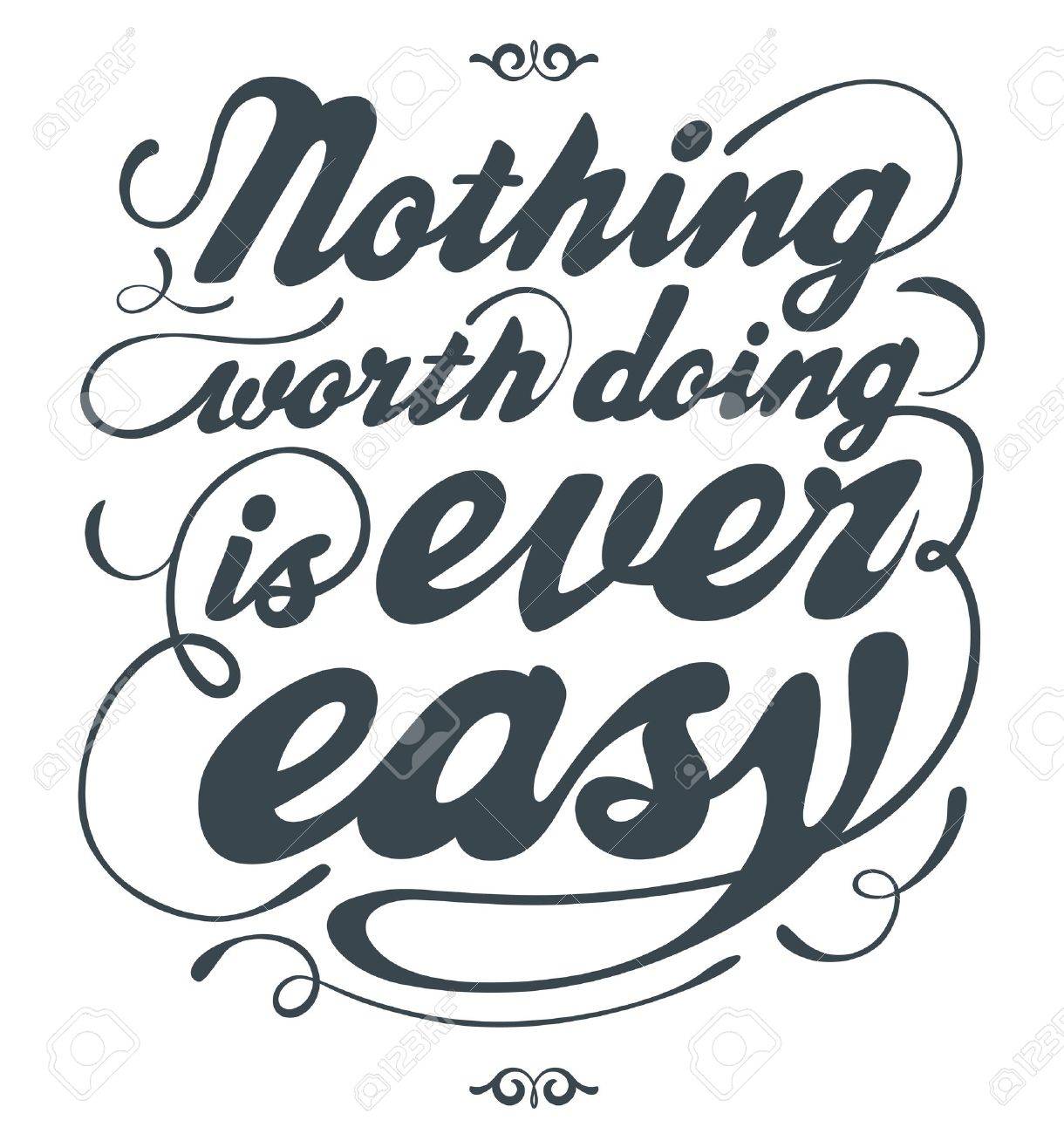 hand drawn text lettering of an inspirational saying royalty free