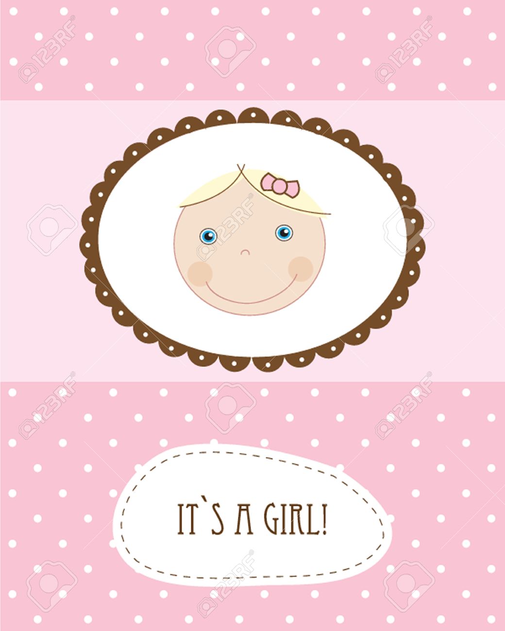 vintage baby girl arrival announcement born card royalty free baby born card