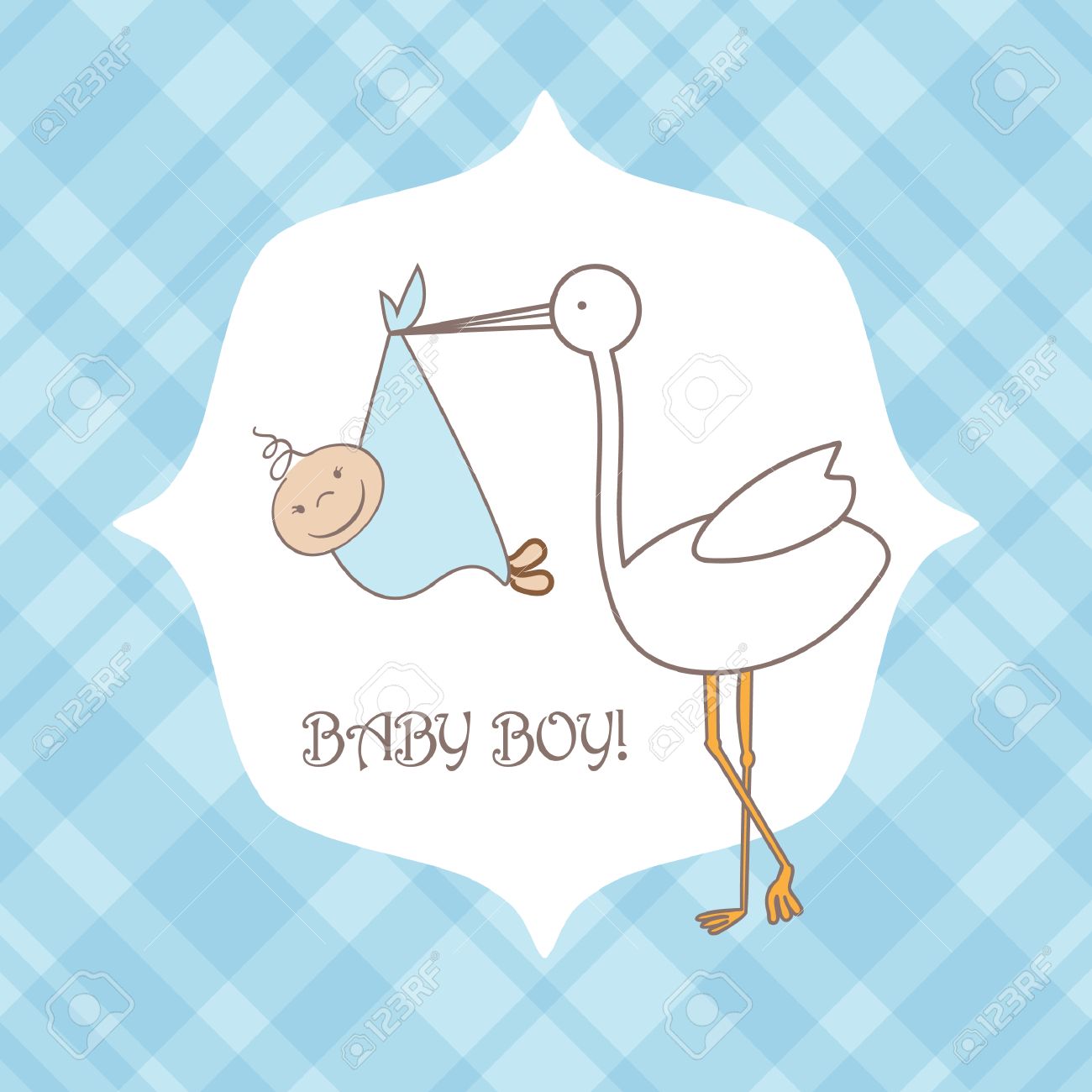baby boy announcement arrival card baby shower card with stork
