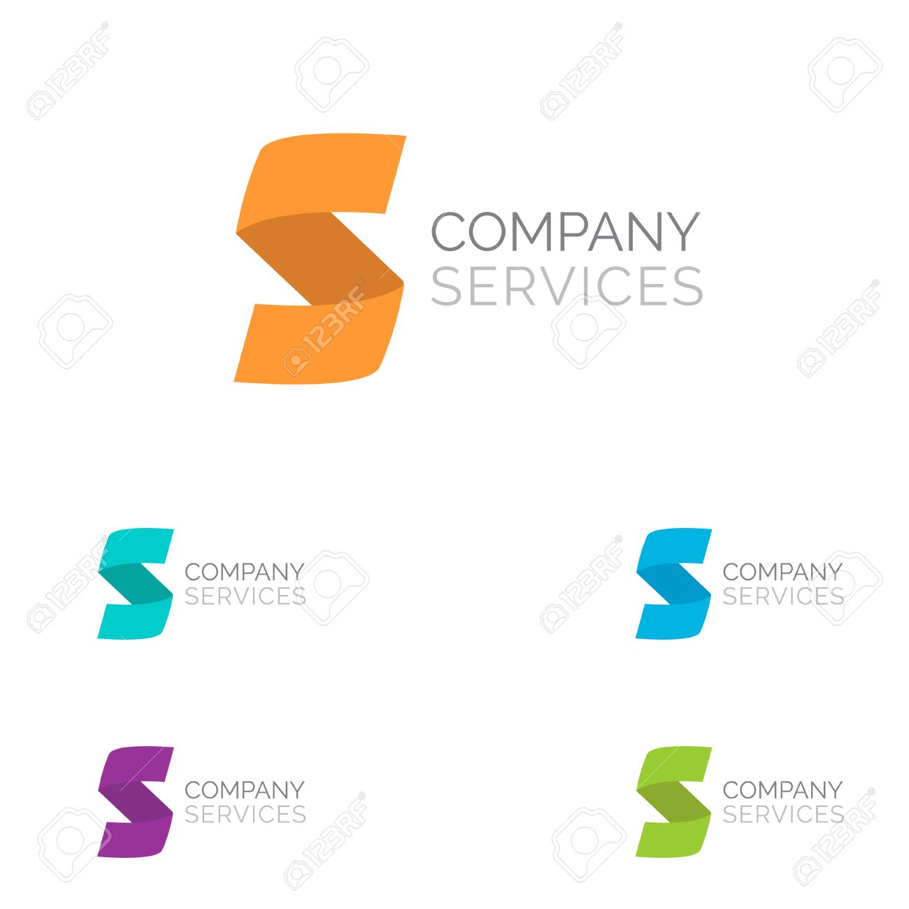 Letter S Logo Design Template Elements In Different Bright Colors
