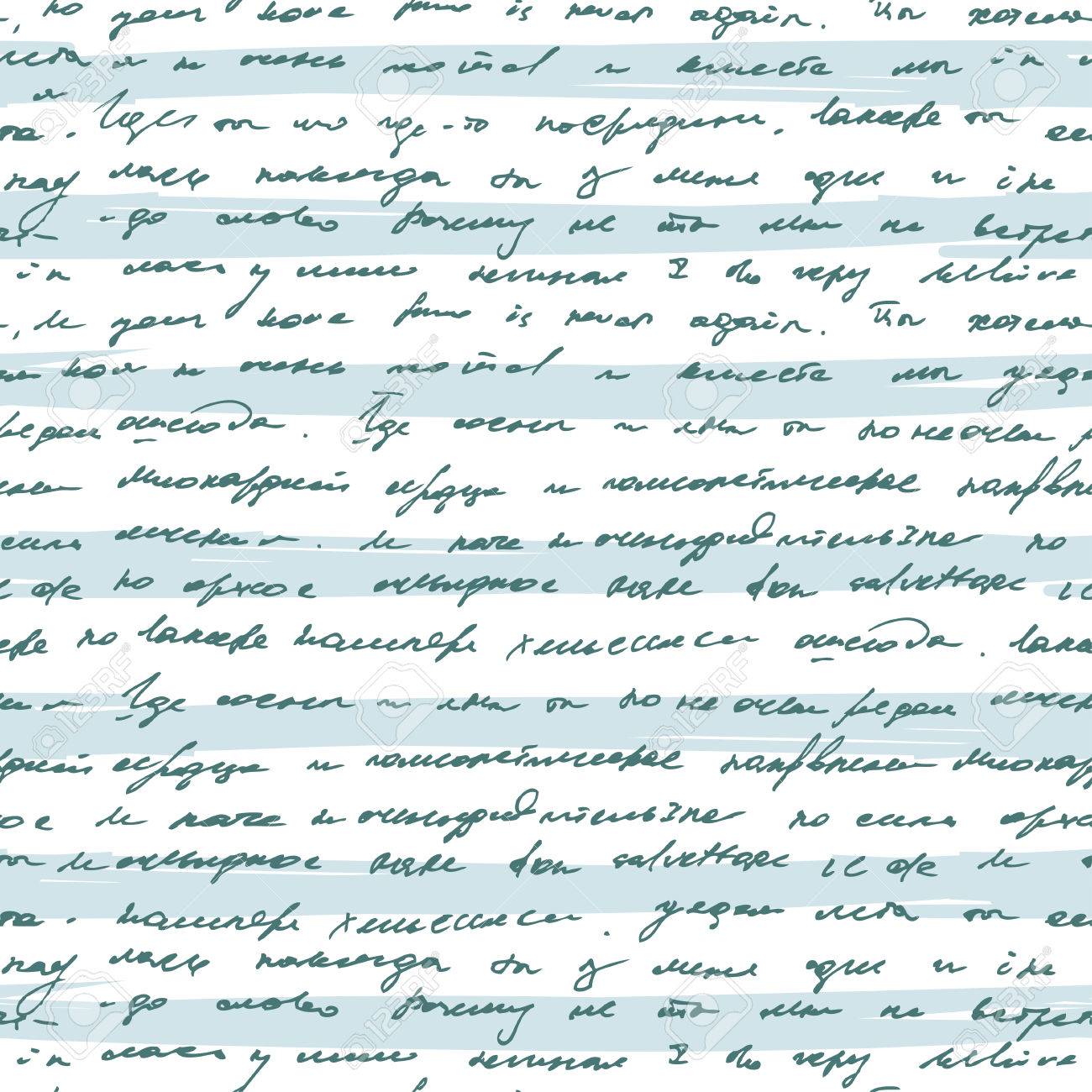 seamless avec le texte de l écriture manuscrite sur bleu fond rayé