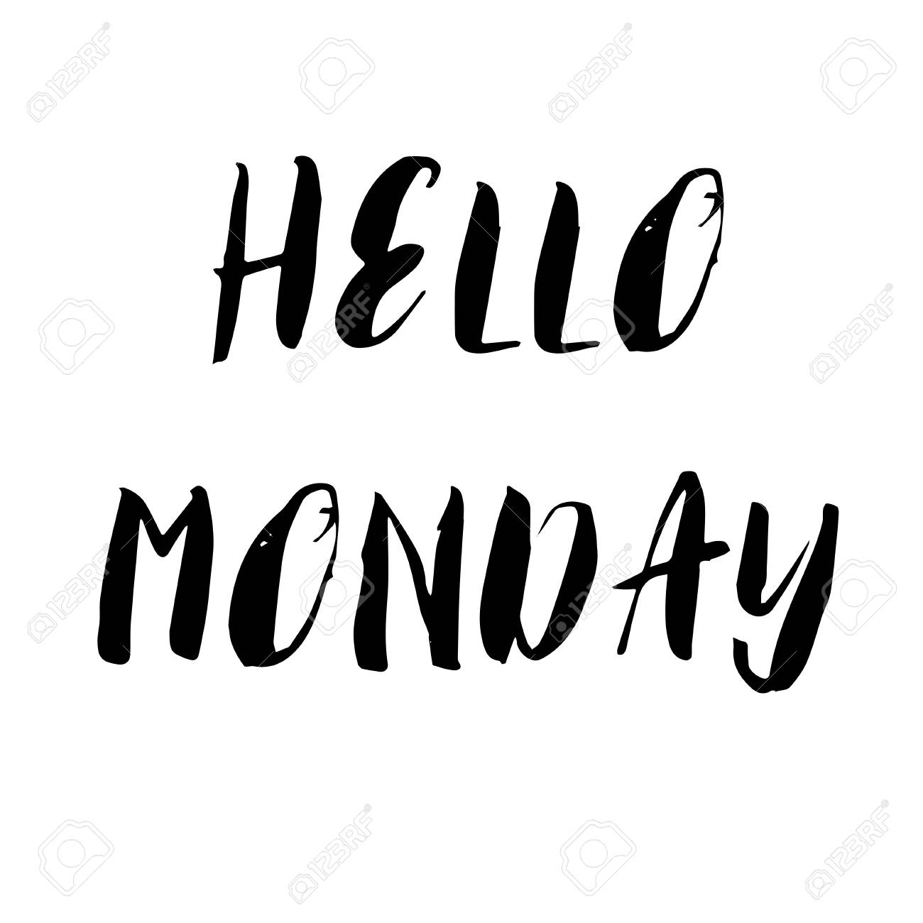 Hola Lunes Diseno De Motivacion Mano De Letras Para Carteles
