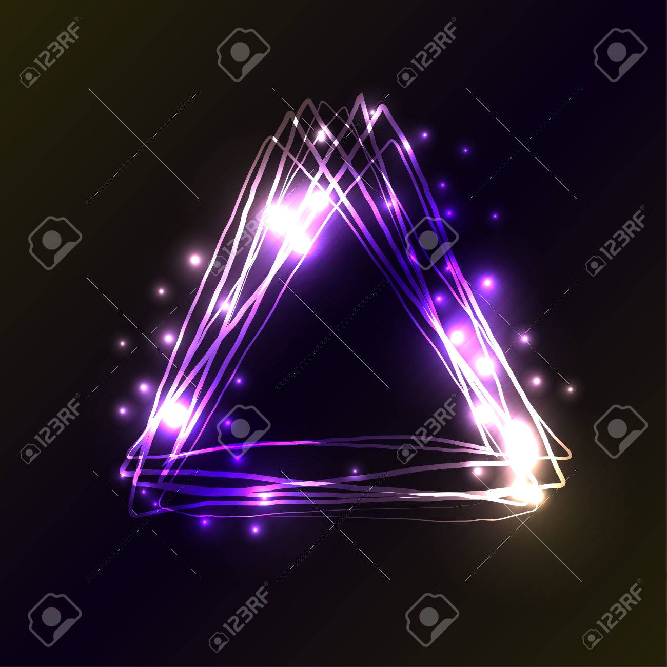 violet and blue neon colors triangle background triangle frame