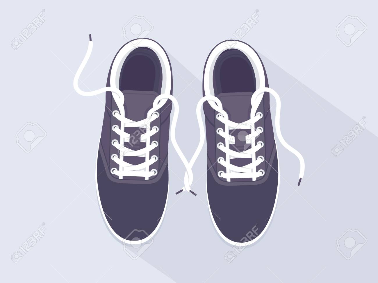 Black Sneakers Sport Shoes Shoes For Running Vector