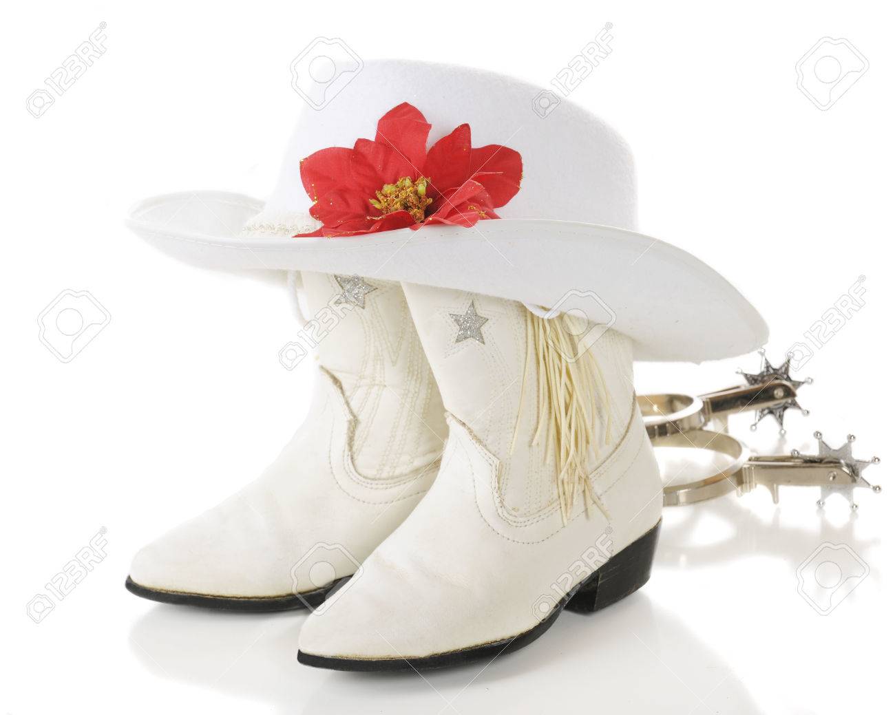 red and white cowboy boots
