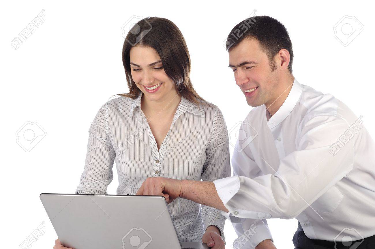 https://previews.123rf.com/images/mcsim78/mcsim781101/mcsim78110100056/8620717-Young-and-beautiful-business-people-looking-at-laptop-and-laughing-Stock-Photo.jpg