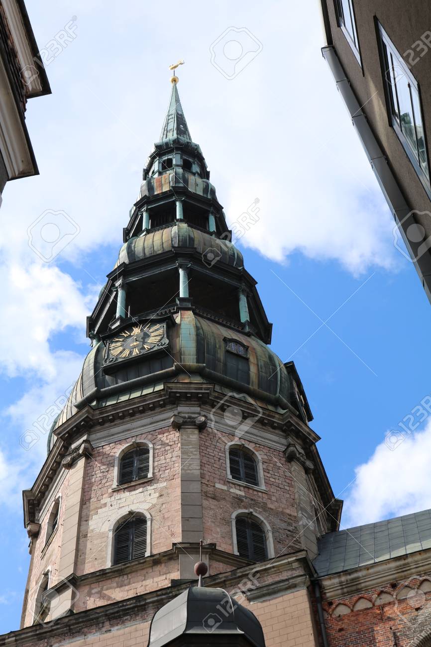 リガの聖ペテロ教会 ラトビア ルーテル教会 の写真素材 画像素材 Image