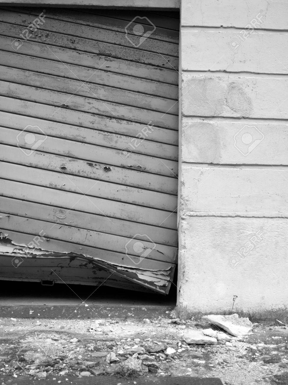 A Broken Roller Shutter In An Abandoned Building Stock Photo Picture And Royalty Free Image Image