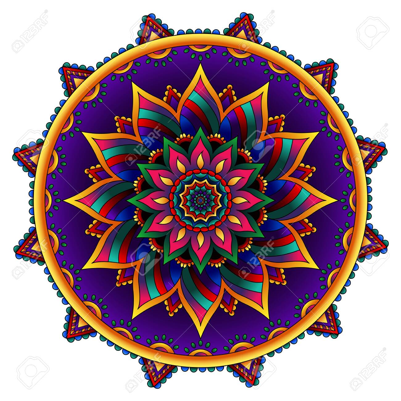 Download 3d Mandala Design Happy Diwali Colorful Rangoli Royalty Free Cliparts Vectors And Stock Illustration Image 132350278