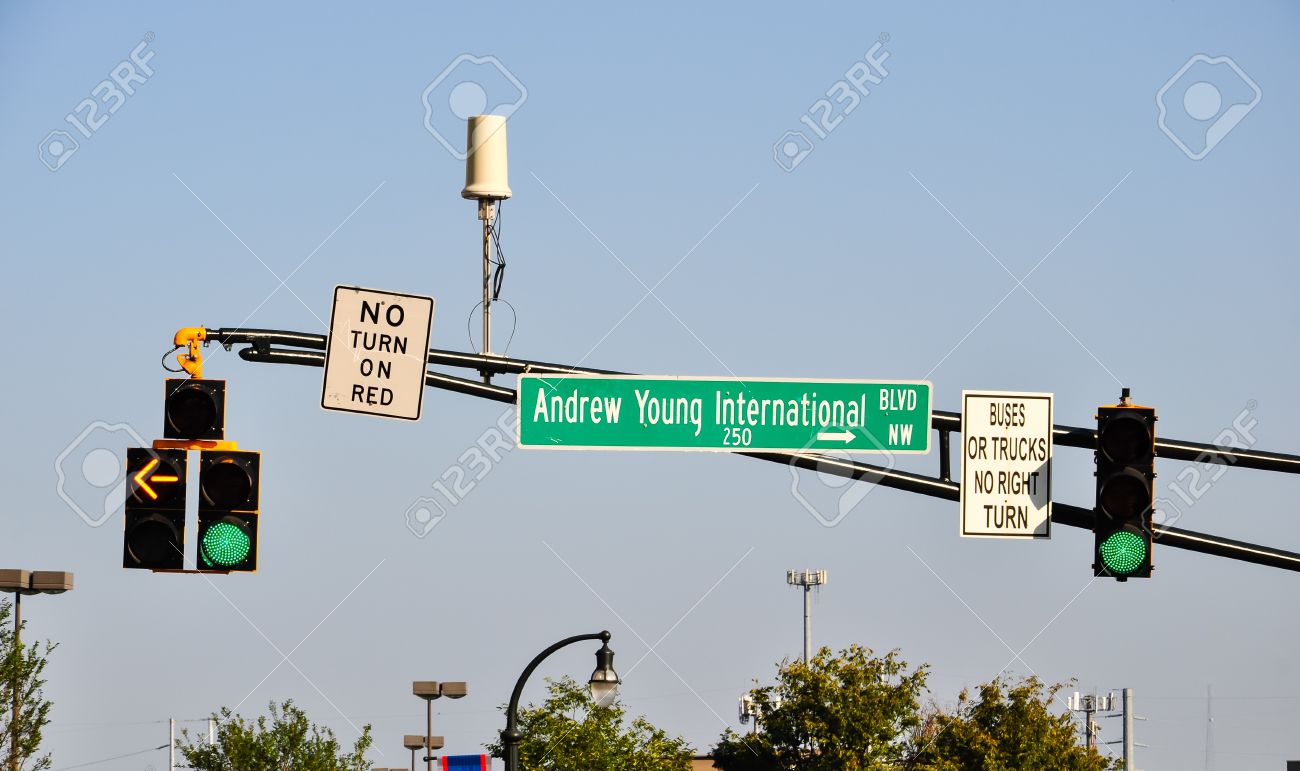 Street Sign With Traffic Light And Cctv Camera In Atlanta Georgia Stock Photo 18997122 Street Sign With Traffic Light And Cctv Camera In Atlanta Georgia Stock Photo 18997122