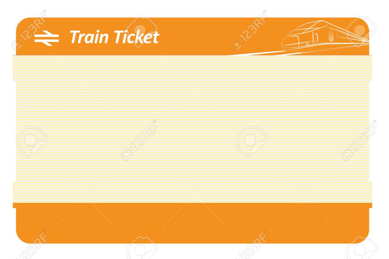 Blank Train Ticket On White Background Stock Photo, Picture And With Blank Train Ticket Template