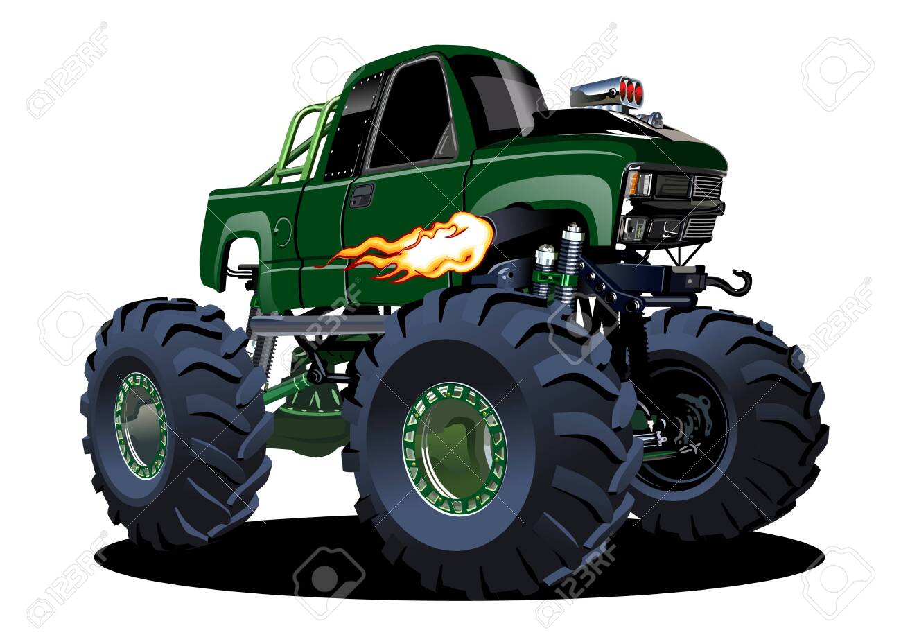 Cartoon Monster Truck, Vectors