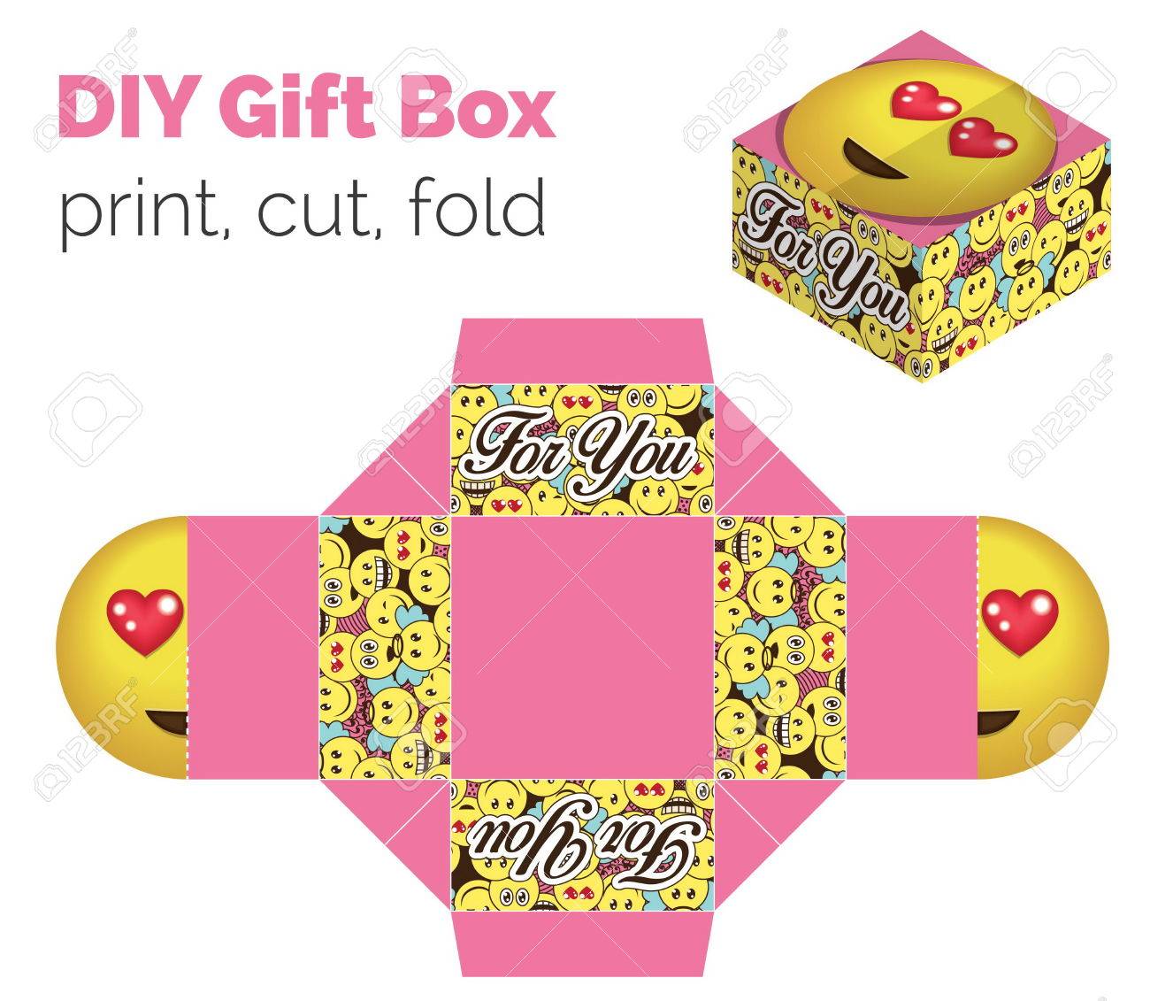 Schone Tun Sie Es Sich In Der Liebe Ausdruck Geschenk Box Fur Sussigkeiten Sussigkeiten Kleine Geschenke Diy Druckfarbschema Drucken Sie Es Auf Dickes Papier Ausschneiden Falten Nach Den Linien Lizenzfrei Nutzbare Vektorgrafiken Clip