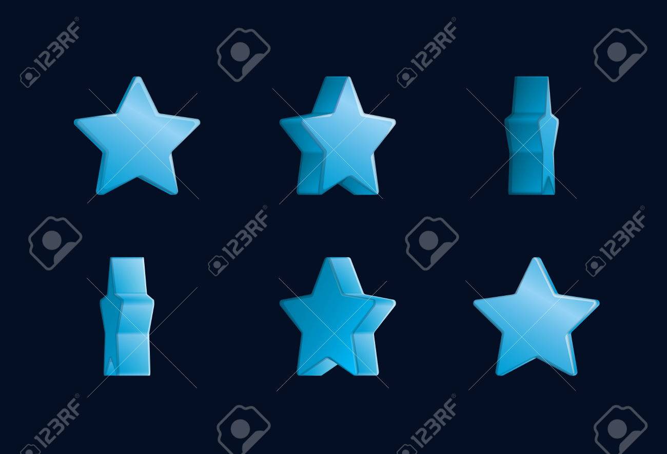 スパーク リングと回転回転ゴールデン スターのシート効果アニメーション ビデオ エフェクト ゲーム開発のためのイラスト素材 ベクタ Image