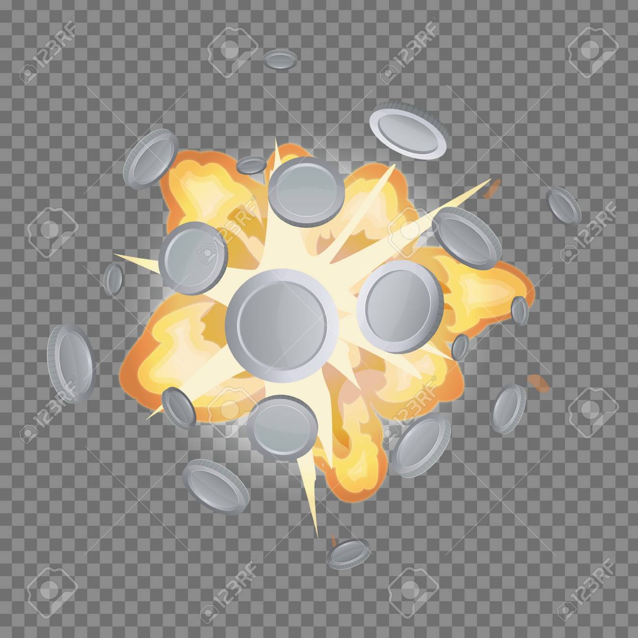 silver coin fire fog