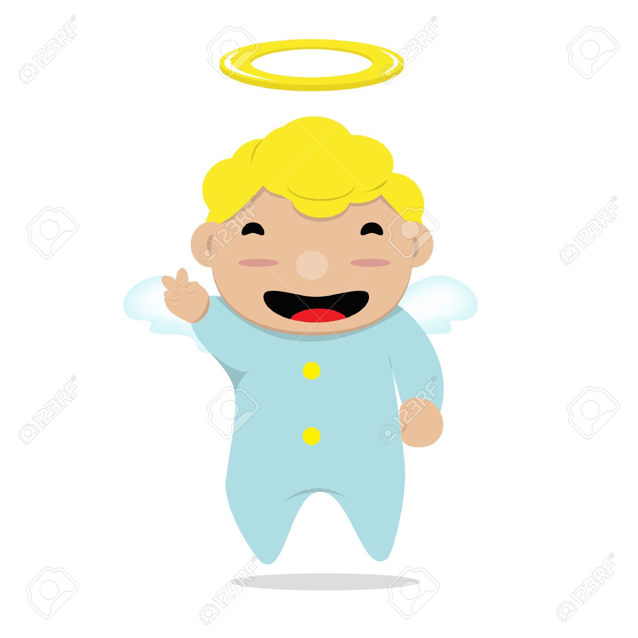 Ange Bebe Anniversaire Dessin Anime Gai Cherubin L Enfance Halo Peu La Religion Mis En Souriant Clip Art Libres De Droits Vecteurs Et Illustration Image