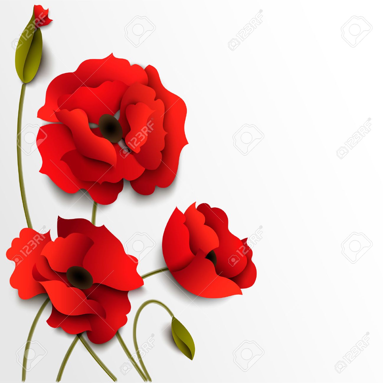 red poppy flowers paper floral background royalty free cliparts poppy paper flower