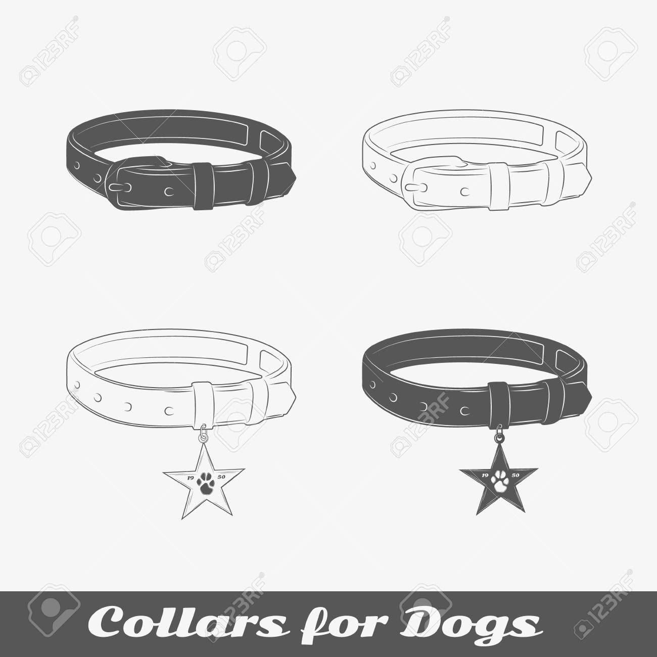 Silueta Collares Para Aislados. Ilustración Vectorial Ilustraciones Vectoriales, Art Vectorizado Libre De Derechos. Image 37810730.