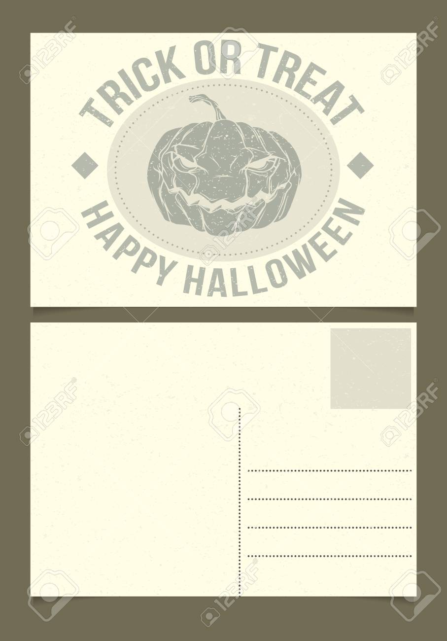 halloween postcard template front and back sides royalty free