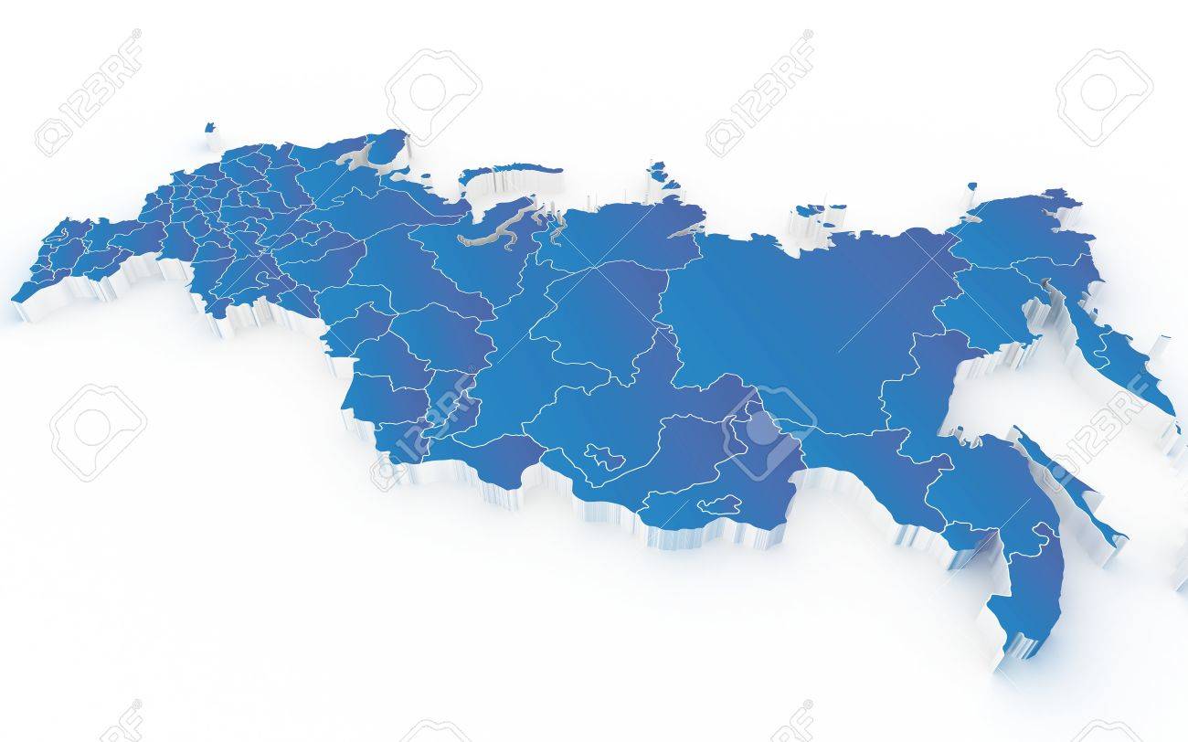 白で隔離地域とロシアの地図 の写真素材 画像素材 Image