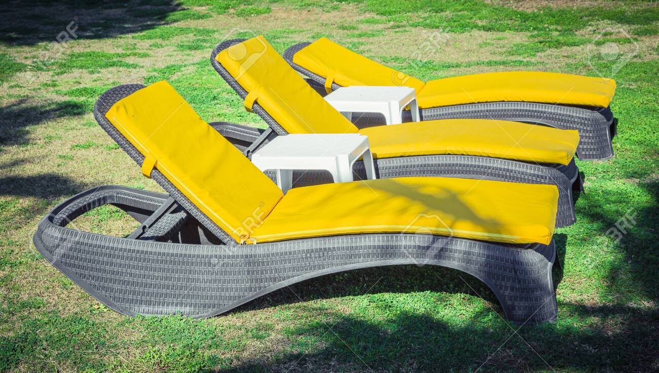 yellow sun loungers
