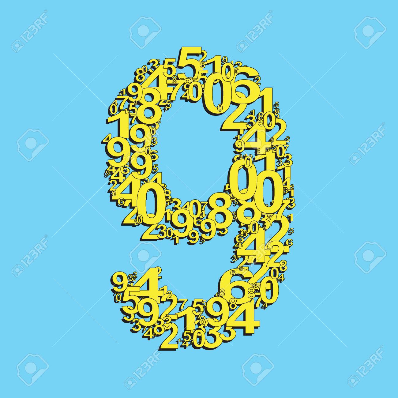 数字からベクトル数 9 Eps 10 の図 のイラスト素材 ベクタ Image