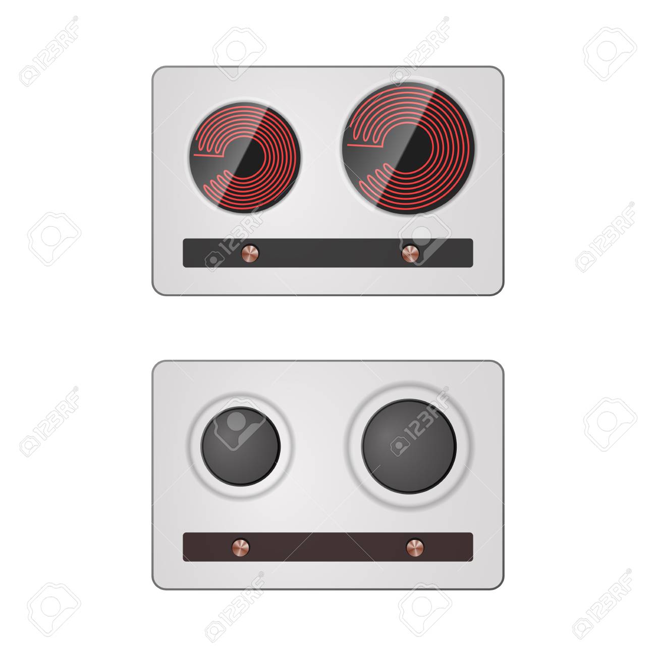 ガスと電気ストーブ キッチン機器のベクター イラストです のイラスト素材 ベクタ Image