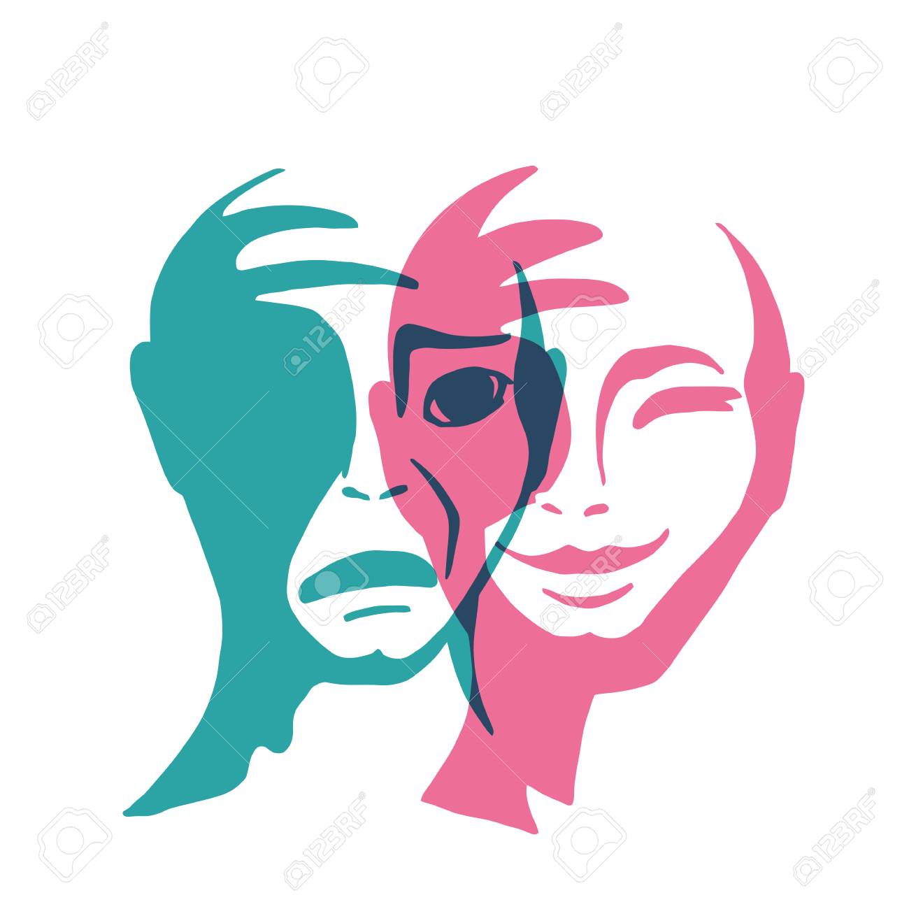 https://previews.123rf.com/images/meggis/meggis1712/meggis171200065/91521288-split-personality-vector-illustration-the-mask-of-happiness-and-sadness-the-contrast-of-human.jpg