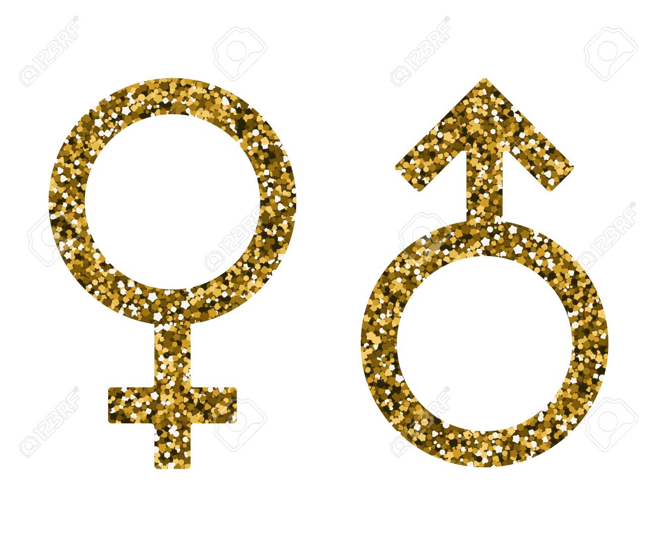 Male Female Sign Vector Illustration Golden Tinsel Mars Venus Royalty Free Cliparts Vectors And Stock Illustration Image