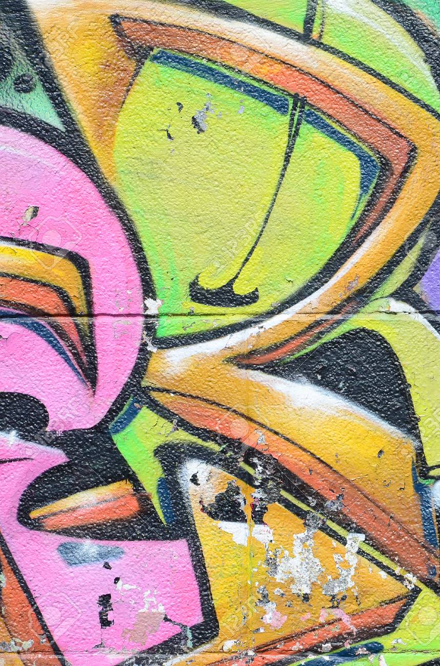 Fragment Of Graffiti Drawings The Old Wall Decorated With Paint Stock Photo Picture And Royalty Free Image Image 109358653
