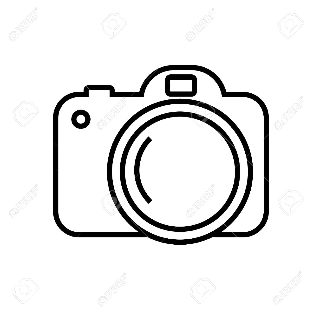 線画によるシンプルベクター画像のデジタルカメラアイコンのイラスト素材 ベクタ Image